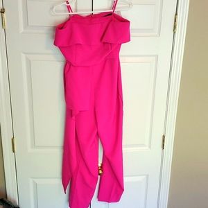 Stapless NY&COMPANY jumpsuit, pink/magenta, size medium